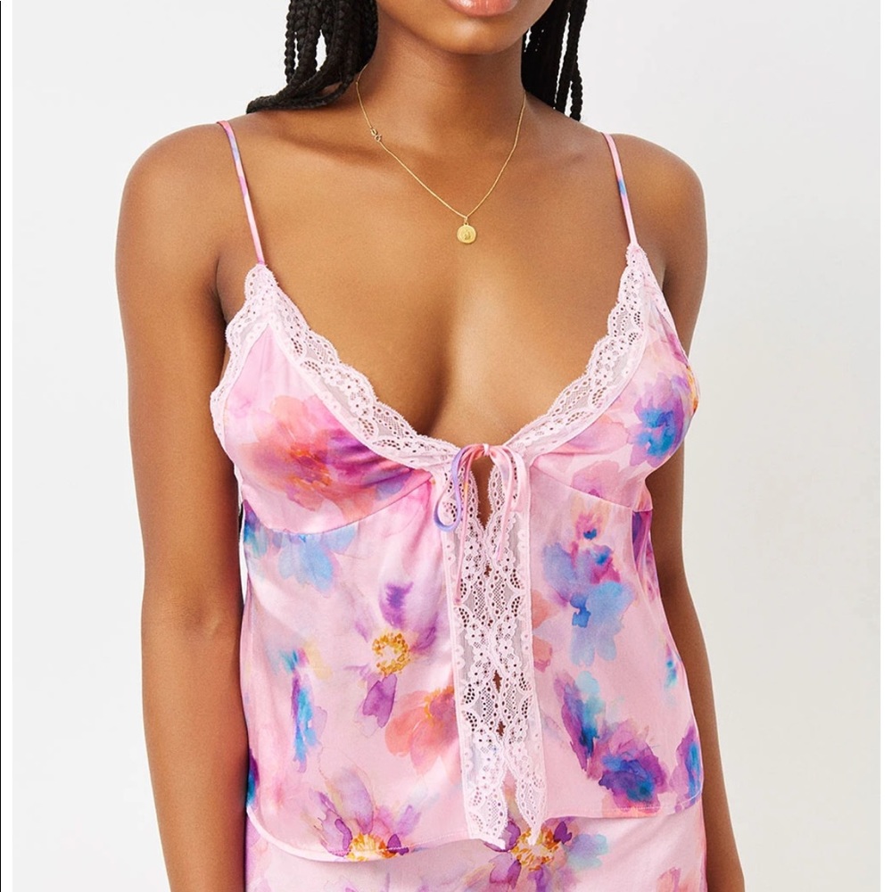 FRANKIES BIKINIS JULIET LACE SILK TANK